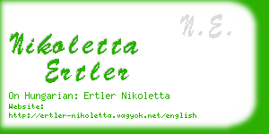 nikoletta ertler business card